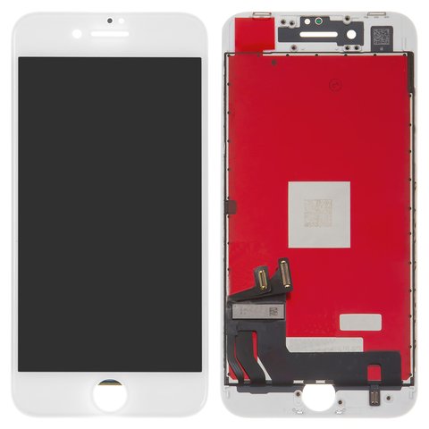 Дисплей для iPhone 8, iPhone SE 2020, белый, с рамкой, Оригинал переклеено стекло 