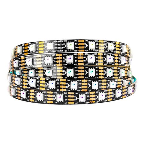 Світлодіодна стрічка RGB SMD5050, WS2815 чорна, з управлінням, IP20, 12 В, 60 діодів м, 5 м 
