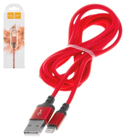 USB кабель Hoco X14, USB тип A, Lightning, 200 см, 2 A, червоний