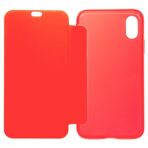 Чохол Baseus для iPhone X, червоний, матовий, книжка, силікон, пластик, #WIAPIPHX TS09
