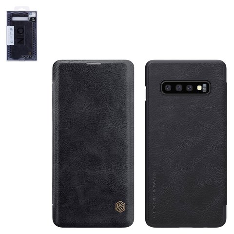 Чехол Nillkin Qin leather case для Samsung G975 Galaxy S10 Plus, черный, книжка, пластик, PU кожа, #6902048171558