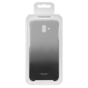 Чехол Gradation Cover для Samsung J610 Galaxy J6+, черный, прозрачный, поликарбонат, Original, #EF AJ610CBEGRU
