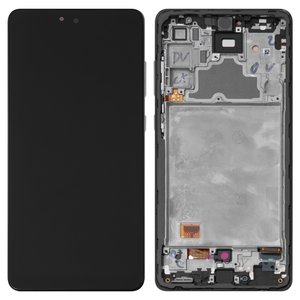 Дисплей для Samsung A725 Galaxy A72, A726 Galaxy A72 5G, чорний, з рамкою, High Copy, з широким обідком, OLED 