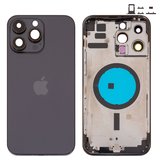 Корпус для iPhone 14 Pro Max, черный, с держателем SIM-карты, с боковыми кнопками, Original (PRC), EU Version, space black
