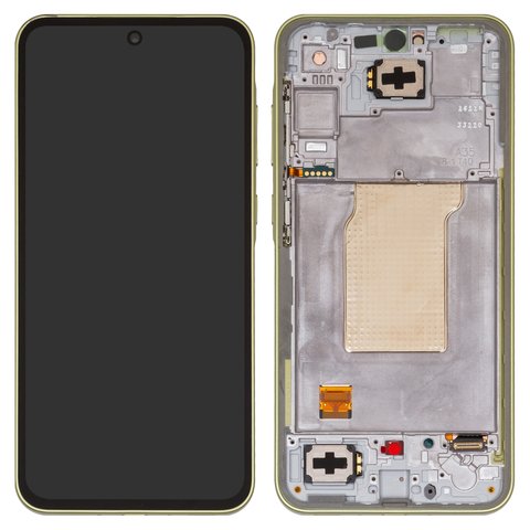Дисплей для Samsung A356 Galaxy A35 5G, жовтий, з рамкою, Original PRC , lemon