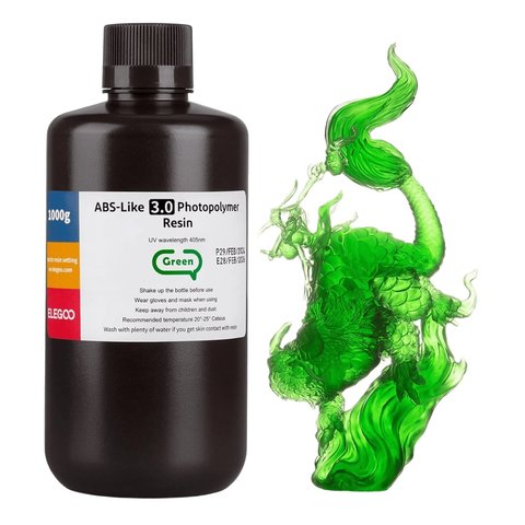 Фотополимерная смола для 3D принтера ELEGOO ABS образная 3.0, Green, 1 кг