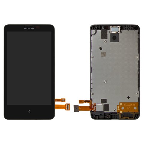 LCD compatible with Nokia X Dual Sim, black, with frame, RM 980  