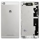 Housing Back Cover compatible with Huawei P8 (GRA L09), (white, golden)