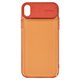 Case Baseus compatible with iPhone XR, (orange, with PU Leather insert, transparent, PU leather, plastic) #WIAPIPH61-SS07