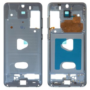 Parte media de carcasa puede usarse con Samsung G980 Galaxy S20, G981 Galaxy S20 5G, azul, marco para fijar pantalla, cloud blue