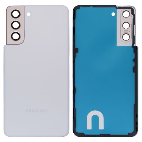 Housing Back Cover compatible with Samsung G991 Galaxy S21 5G, white, with camera lens 