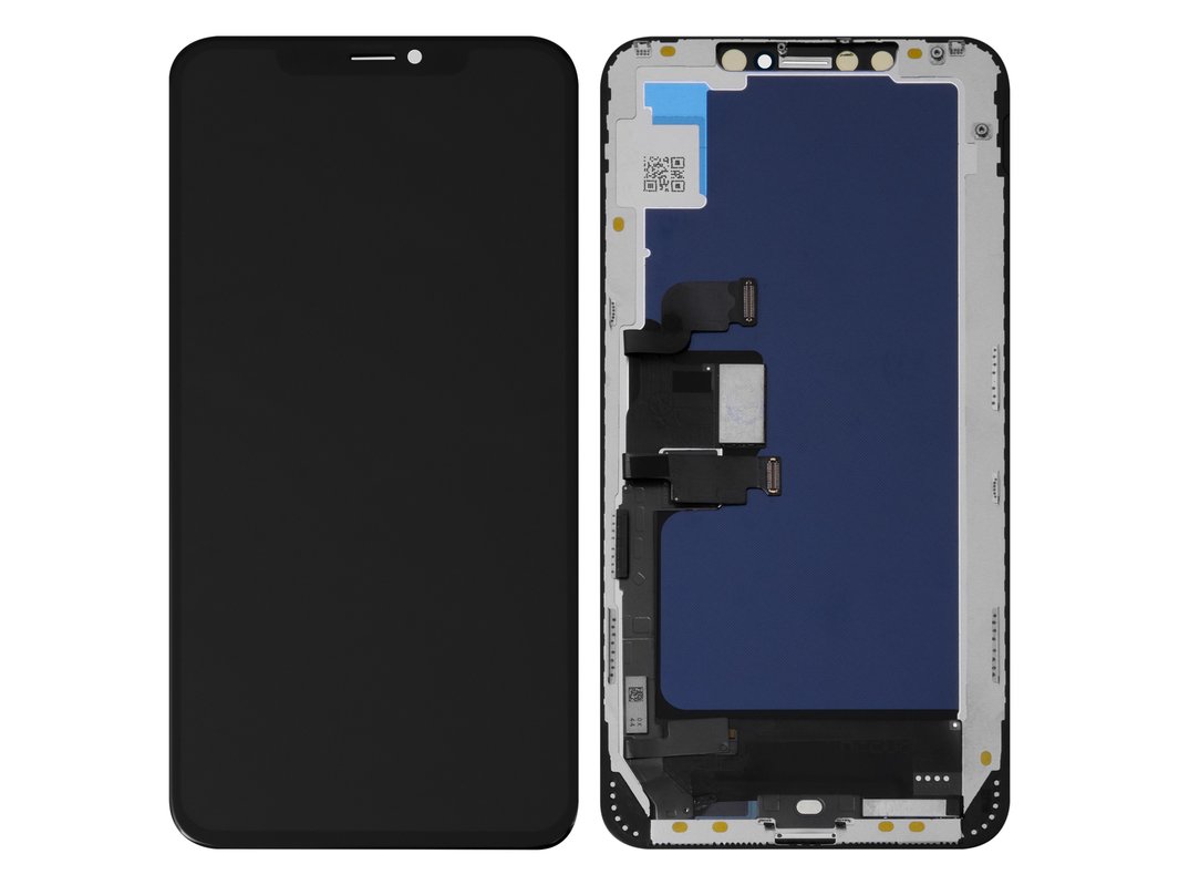 LCD compatible with iPhone XS Max, (black, with frame, PRC, Self