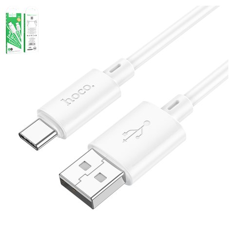 USB Cable Hoco X88, USB type A, USB type C, 100 cm, 3 A, white  #6931474783356
