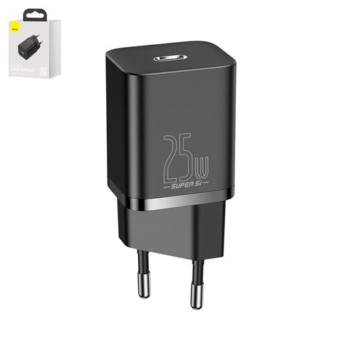 Mains Charger Baseus Super Si, 25 W, Quick Charge, black, without cable, 1 output  #CCSP020101