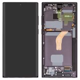 LCD compatible with Samsung S908B Galaxy S22 Ultra 5G, (black, with frame, Original (PRC))