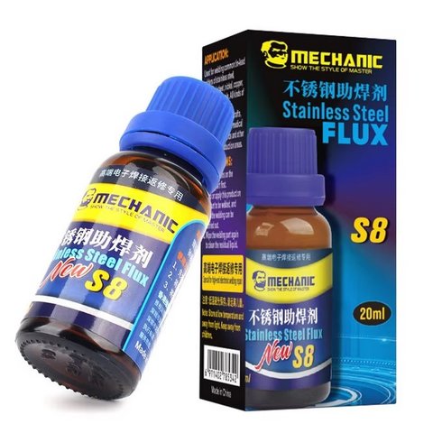 Liquid Flux Mechanic S8, for welding stainless steel, 20 ml 
