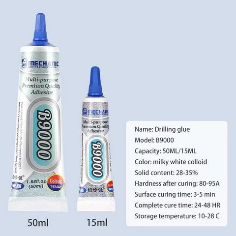Sealant Glue Mechanic B9000, for touchscreen LCD gluing, 15 ml, white 
