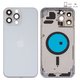 Housing compatible with iPhone 13 Pro Max, (silver, with SIM card holders, with side button, silver)