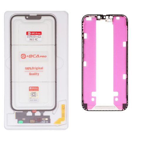 Touchscreen G+OCA PRO compatible with iPhone 13 Pro Max, with OCA film, with frame, black, without microcircuit 