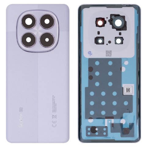 Housing Back Cover compatible with Xiaomi Redmi Note 14 Pro 5G, purple, with camera lens, lavender purple 