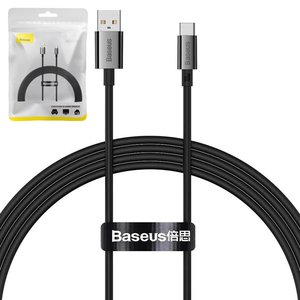 USB кабель Baseus Superior, USB тип C, USB тип A, 150 см, 100 Вт, черный, #P10320102114 01