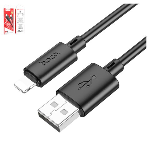 USB дата кабель Hoco X88, USB тип A, Lightning, 100 см, 2,4 А, черный