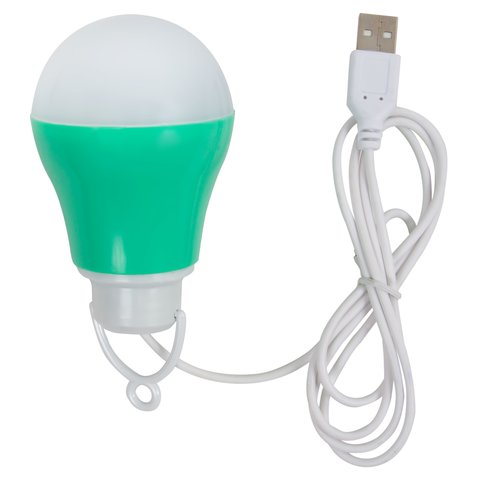 USB LED Light 5 W cold white, green housing, 5 V, 450 lm 