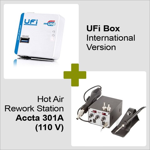 UFI Box International Version + Hot Air Rework Station Accta 301 110V 