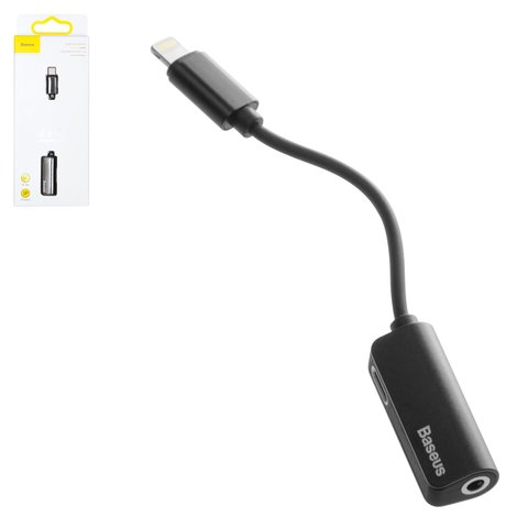 Adapter Baseus L32, from Lightning to 3.5 mm 2 in 1, doesn't support microphone , TRS 3.5 mm, Lightning, black, 2 A  #CALL32 01