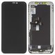 LCD compatible with Apple iPhone XS, (black, with frame, HC, with camera and proximity sensor plastics, (OLED), GX OEM soft)