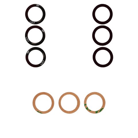 Camera Lens compatible with Samsung G990B Galaxy S21 FE 5G, G991 Galaxy S21 5G, G996 Galaxy S21 Plus 5G, black, without frame, set 3 pcs.