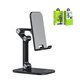 Holder Hoco PH34, (black, portable, folded, desktop, plastic) #6931474734129