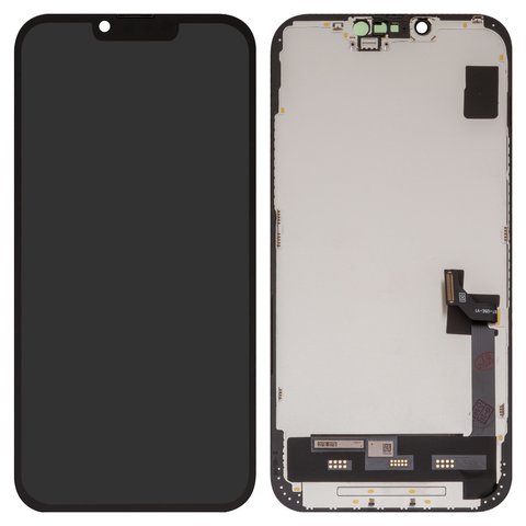 LCD compatible with iPhone 14 Plus, black, with frame, HC, OLED , OEM hard 