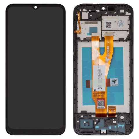 LCD compatible with Samsung A032 Galaxy A03 Core, black, with frame, FLYCDI 