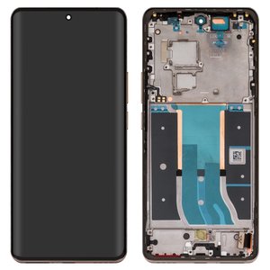 LCD compatible with Realme 12 Pro 5G, golden, with frame, Original PRC , RMX3842 