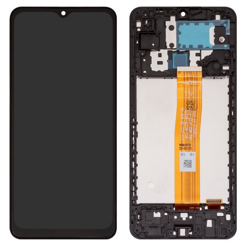 LCD compatible with Samsung A127 Galaxy A12 Nacho, black, with frame, High Copy 