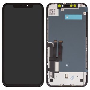 Дисплей для iPhone XR, черный, с рамкой, AAA, без упаковки, TFT , GX