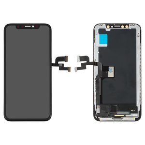 Pantalla LCD puede usarse con iPhone X, negro, con marco, HC, AMOLED , GX OEM soft