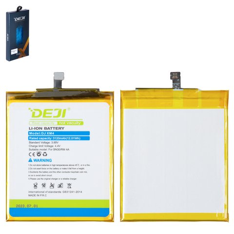 Batería Deji BN30 puede usarse con Xiaomi Redmi 4A, Li ion, 3.85 V, 3120 mAh
