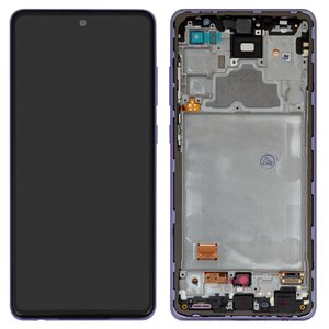 Pantalla LCD puede usarse con Samsung A725 Galaxy A72, A726 Galaxy A72 5G, morado, con marco, Original PRC 
