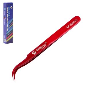 Pinzas para smd Mechanic AK KING15, curvada, 117 mm, rojo
