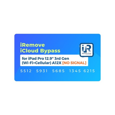 iRemove iCloud Bypass para iPad Pro 12.9 inch 3rd Gen Wi Fi+Cellular  A12X [NO SIGNAL]