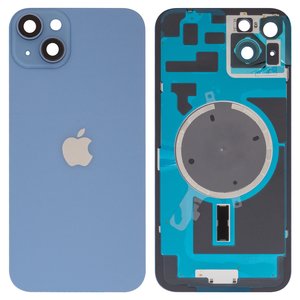 Panel trasero de carcasa puede usarse con iPhone 14 Plus, azul, con vidrio de cámara, HC, blue
