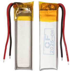 Batería 350829, 28 mm, 8 mm, 2.9 mm, Li ion, 3.7 V, 50 mAh, con controlador