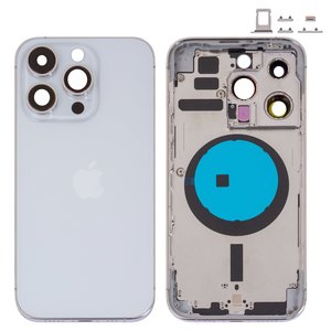 Carcasa puede usarse con iPhone 14 Pro, plateado, con botones laterales,  con sujetador de tarjeta SIM, Original PRC , EU Version, silver