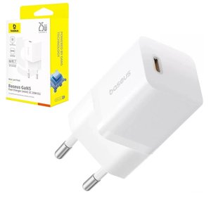 Adaptador de red Baseus GaN5 mini, 25 W, Fast Charge, blanco, 1 puerto, #P10110909213 00