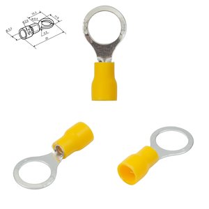 Наконечник RV 2,0 8, 8 мм, кільцевий, ізольований, жовтий, 10 шт., 1,5 2,5 мм²