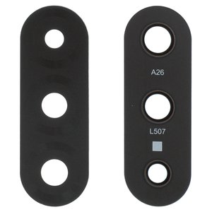 Скло камери для Samsung A266 Galaxy A26, чорне, без рамки