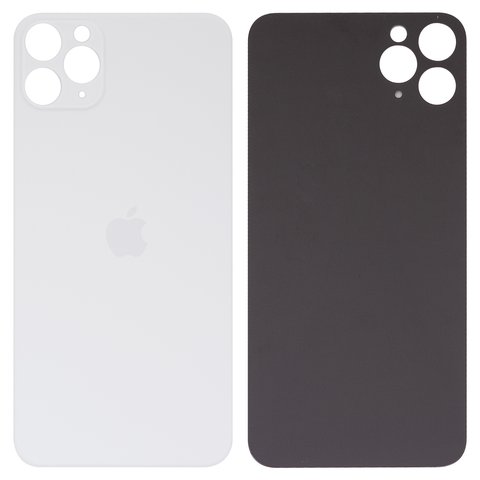 Задняя панель корпуса для iPhone 11 Pro Max, серебристая, белая, не нужно снимать стекло камеры, PRC, big hole, matte silver