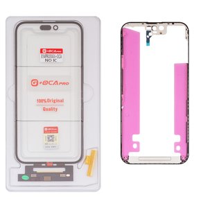 Сенсорний екран G+OCA PRO для iPhone 14 Pro Max, з рамкою, з ОСА плівкою, чорний, без мікросхеми